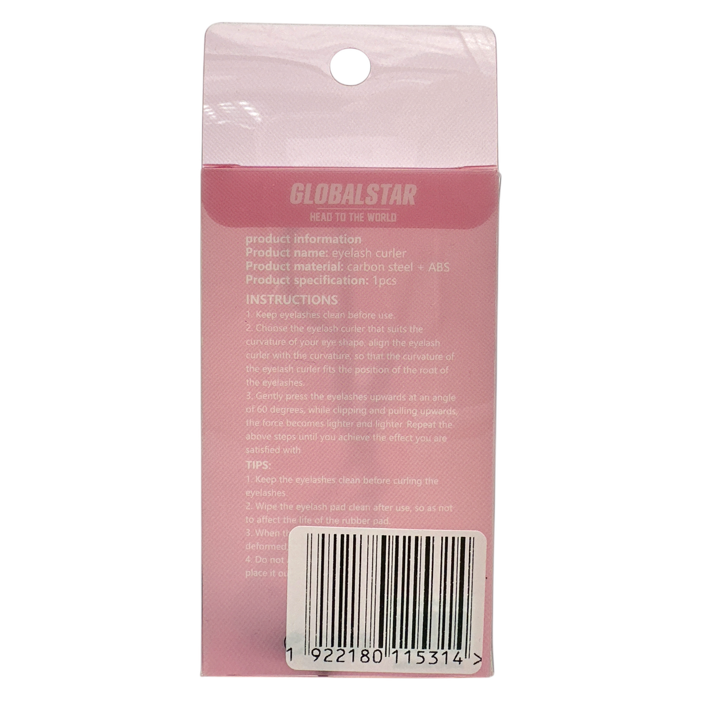 GLOBALSTAR Eyelash Curler 1pc – precision lash tool for natural curl