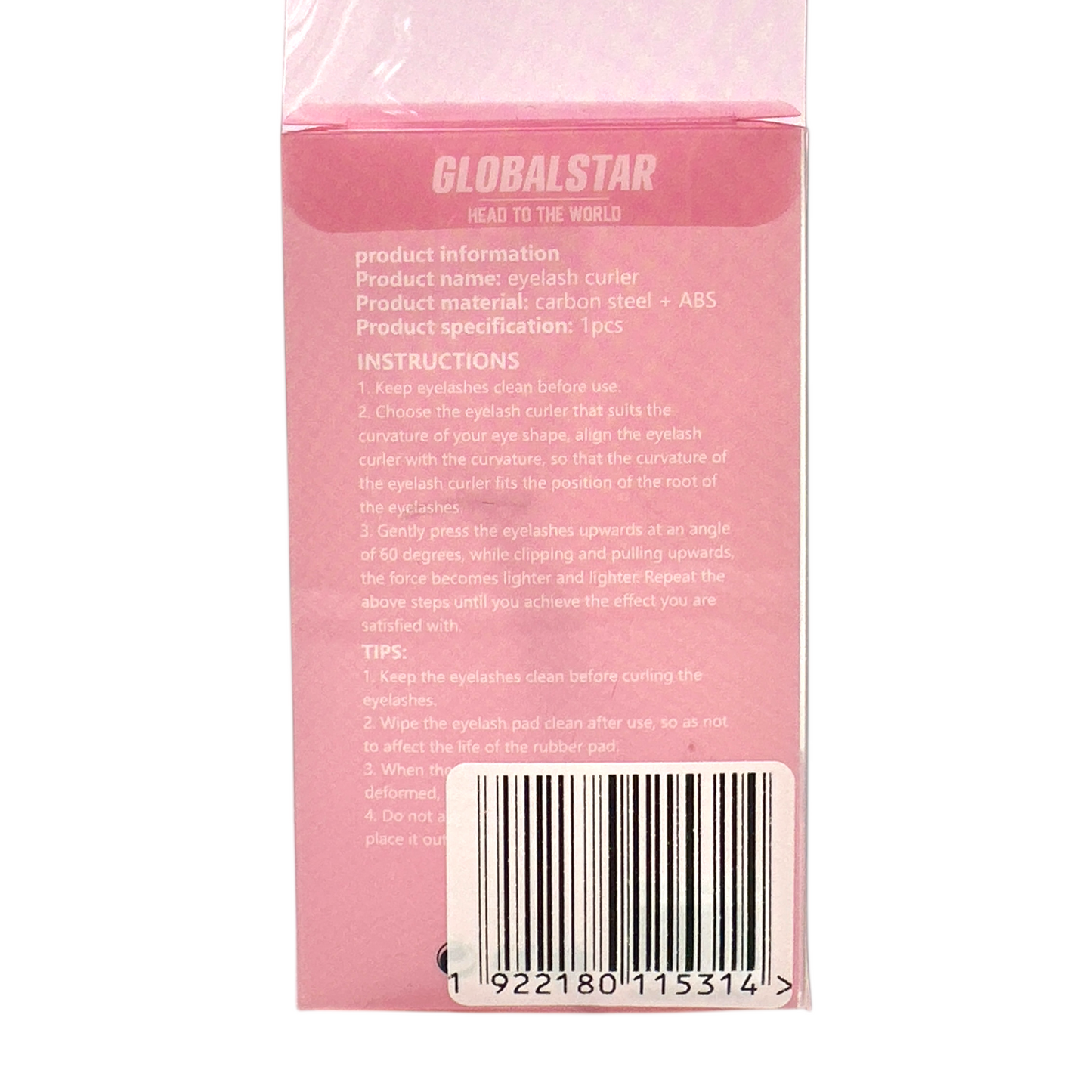 GLOBALSTAR Eyelash Curler 1pc – precision lash tool for natural curl