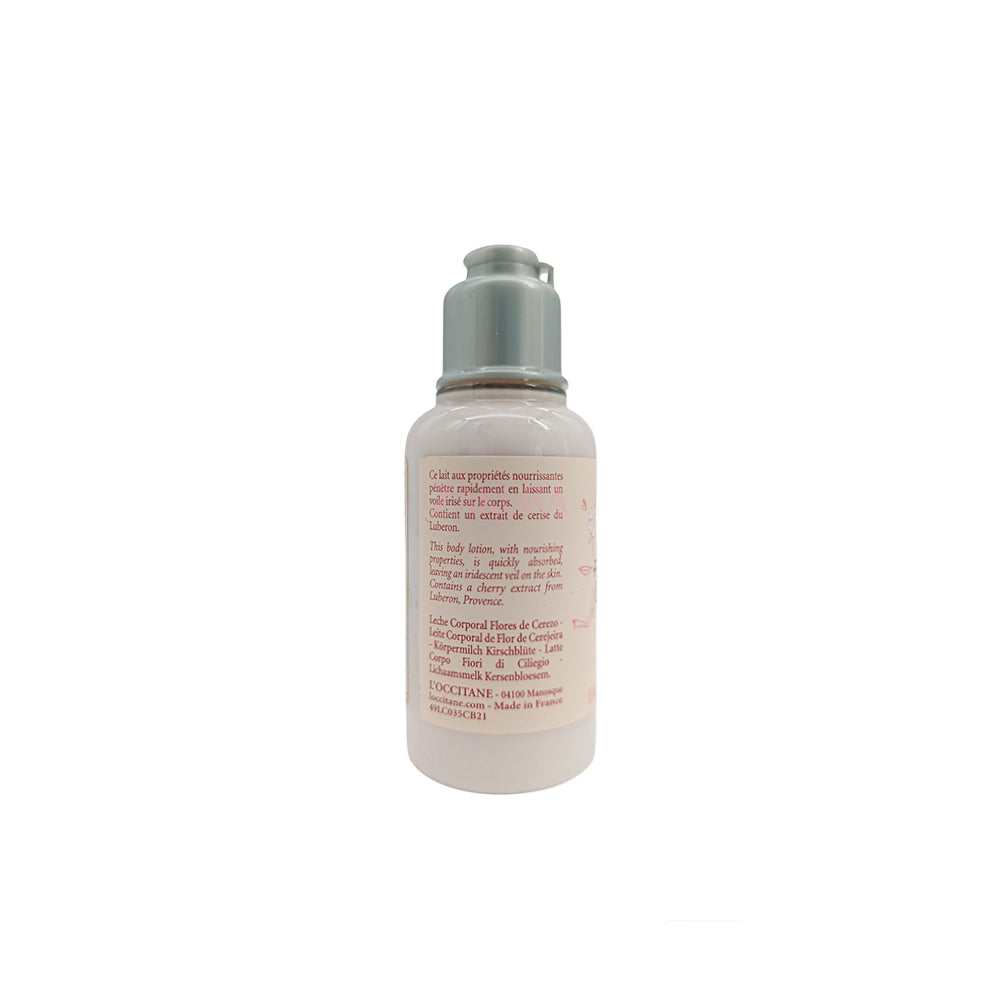 L'Occitane Cherry Blossom Shimmering Lotion – 35ml miniature bottle for glowing, hydrated skin with a floral scent, available at Zakura Global.
