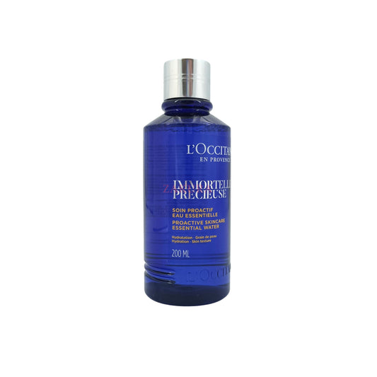 L'Occitane Immortelle Precious Essential Water – 200ml toner bottle, available at Zakura Global for hydrating and anti-aging skincare.