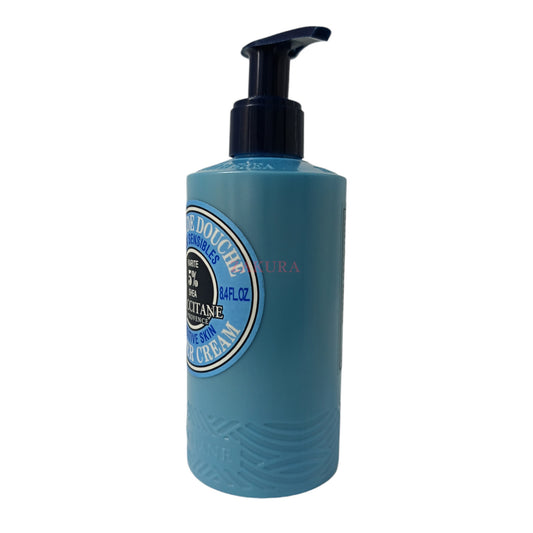 L'Occitane Shea Butter Shower Cream – 250ml bottle for nourishing body care, available at Zakura Global for gentle and moisturizing cleansing.