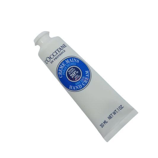 L'Occitane Shea Butter Hand Cream – New version 30ml tube, available at Zakura Global for nourishing and repairing dry hands.