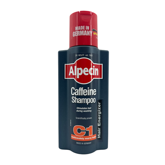 Alpecin Caffeine Shampoo C1 – 250ml caffeine-infused shampoo for hair loss and root stimulation, available at Zakura Global.