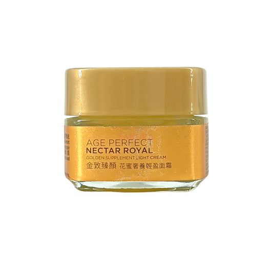 L'Oreal Golden Supplement Light Cream – 15ml miniature jar for radiant hydration and glow, available at Zakura Global.