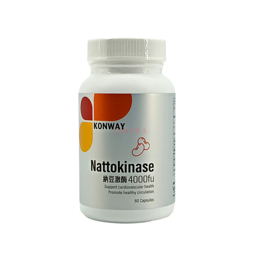 Konway Nattokinase 4000FU – Japanese heart health supplement with 60 capsules, available at Zakura Global.