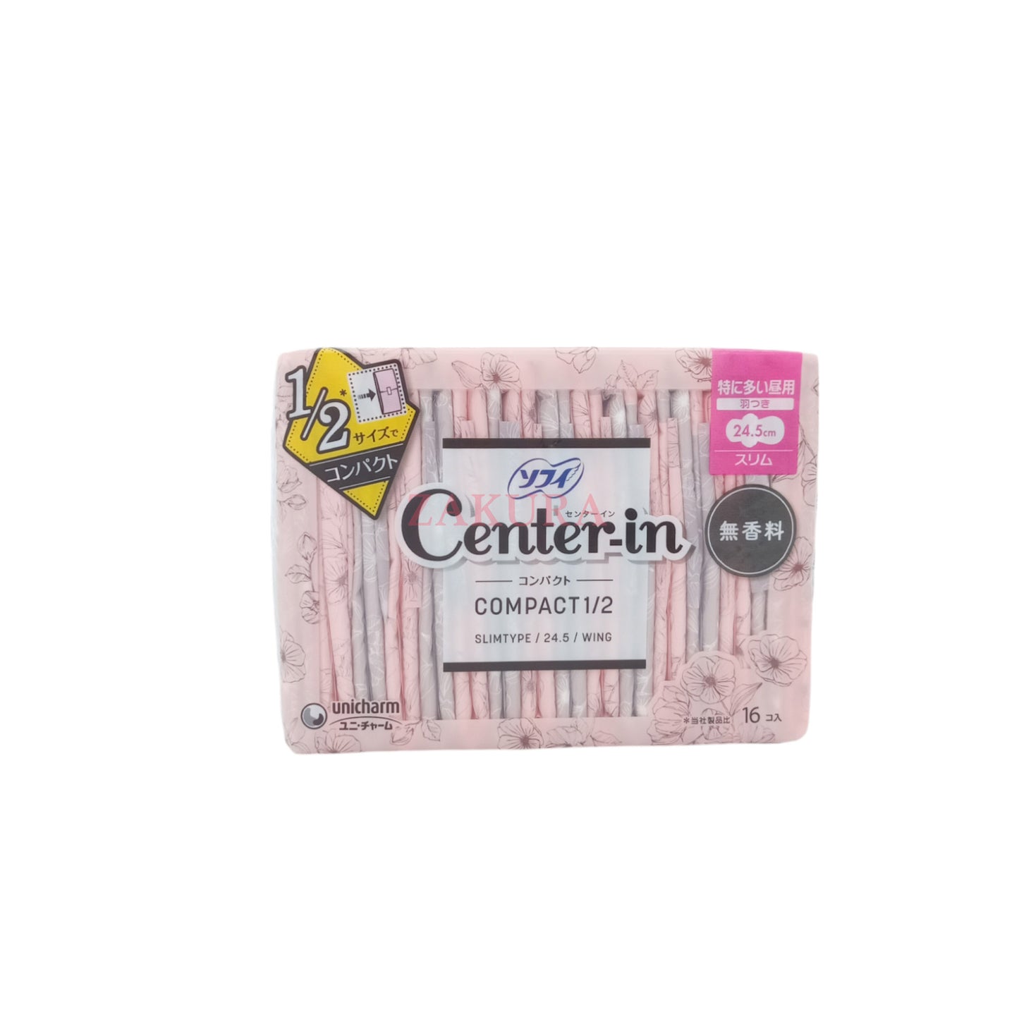 Unicharm Sofy Center-In Compact Day 24.5cm No Fragrance 16pcs