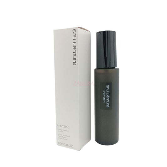 Shu Uemura Unlimited Makeup Fix Mist 100ml bottle – long-lasting setting spray from Zakura Global.