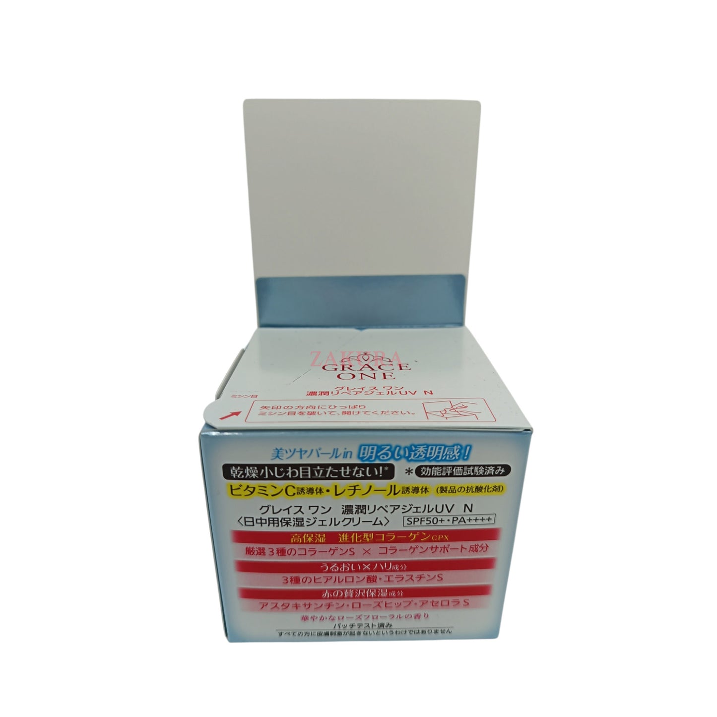 Kose Grace One Perfect Gel Cream UV SPF50+ – 100g anti-aging moisturizer with SPF, available at Zakura Global.