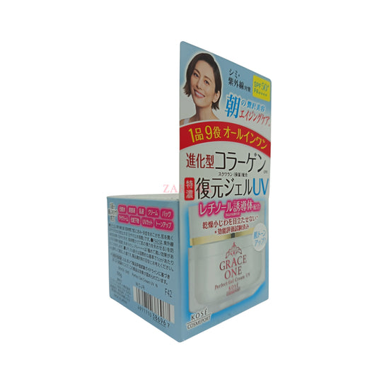 Kose Grace One Perfect Gel Cream UV SPF50+ – 100g anti-aging moisturizer with SPF, available at Zakura Global.