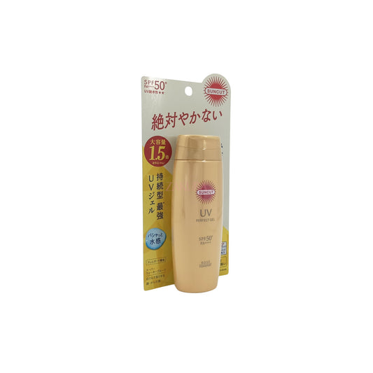 Kose Suncut UV Protect Super Water Proof Gel – SPF50+ sunscreen in 80g and 120g sizes, available at Zakura Global.