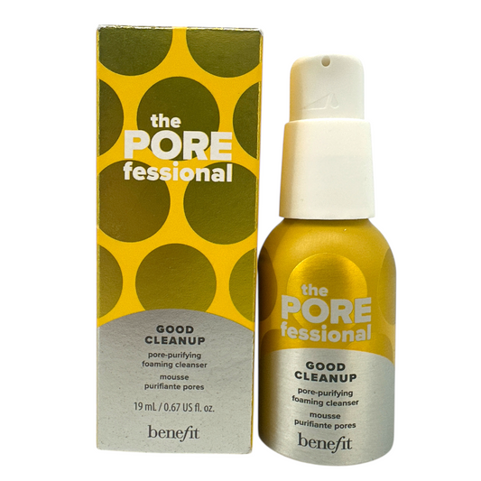 Benefit POREfessional Good Cleanup Foaming Cleanser Mini 19ml – pore-purifying gel-to-foam cleanser for all skin types, available at Zakura Global.