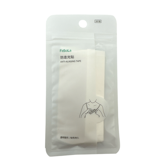 FaSoLa Anti-Aliasing Tape – 36pcs (18x85mm) invisible double-sided fashion tape for clothes, available at Zakura Global.