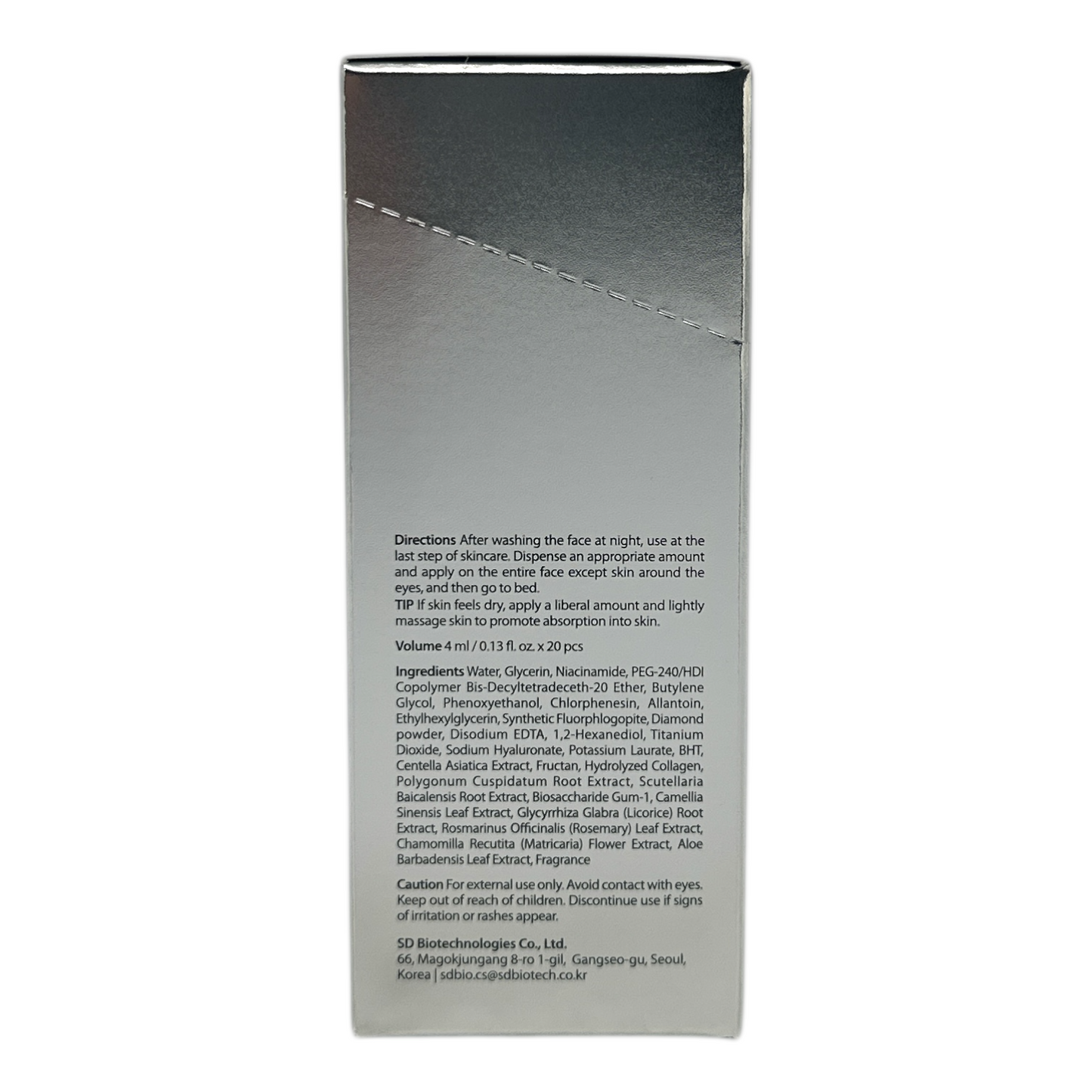 SNP Diamond Water Sleeping Pack – 20pcs, Korean overnight mask with diamond powder and hydrating ingredients, available at Zakura Global.