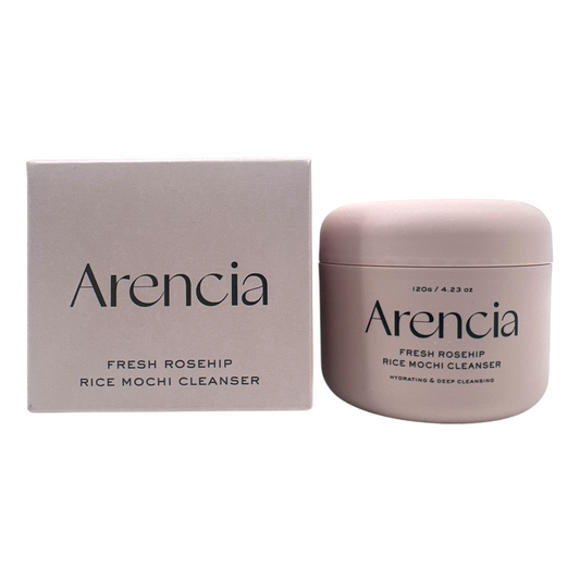 Arencia Fresh Rosehip Mochi Cleanser – Korean mochi-textured cleanser with rosehip and aloe vera, available at Zakura Global.