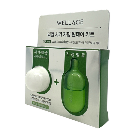 Wellage Cica Calming One Day Kit (Capsule 15ml+Serum 1ml) 15mg*1ml