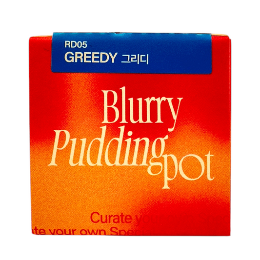 Lip & Cheek Blurry Pudding Pot – Greedy 5g in compact jar, Korean multi-use makeup for lips and cheeks, available at Zakura Global.
