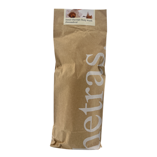 Hetras Body Wash – Hotel Wood 1013ml, luxury woody-scented cleanser for soft and refreshed skin, available at Zakura Global.