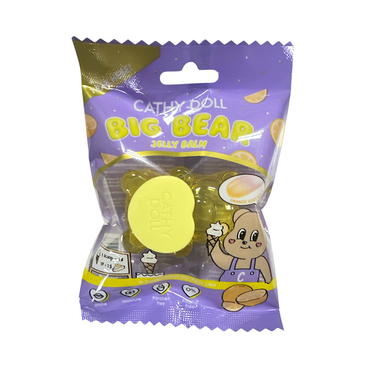 Cathy Doll Big Bear Jelly Balm – Orange Soft Serve 5g – moisturizing jelly balm for lips and cheeks in cute bear packaging, available at Zakura Global.