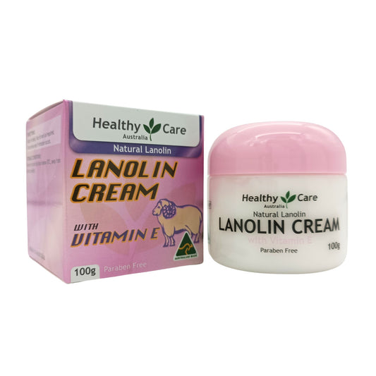 Healthy Care Lanolin Cream With Vitamin E 100g – natural moisturizer for face and body hydration