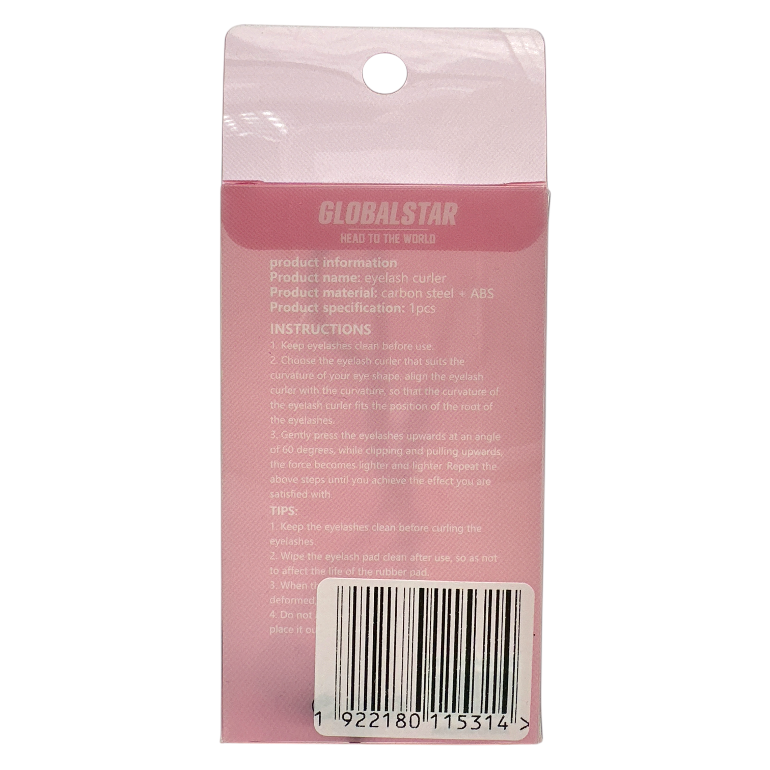 GLOBALSTAR Eyelash Curler 1pc – precision lash tool for natural curl