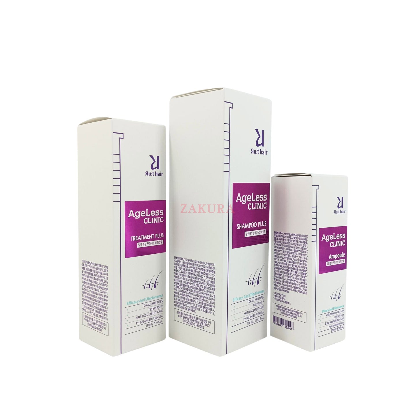 RU:T Scalp Ageless Clinic Set: 370ml + 210ml + 100ml 3pcs