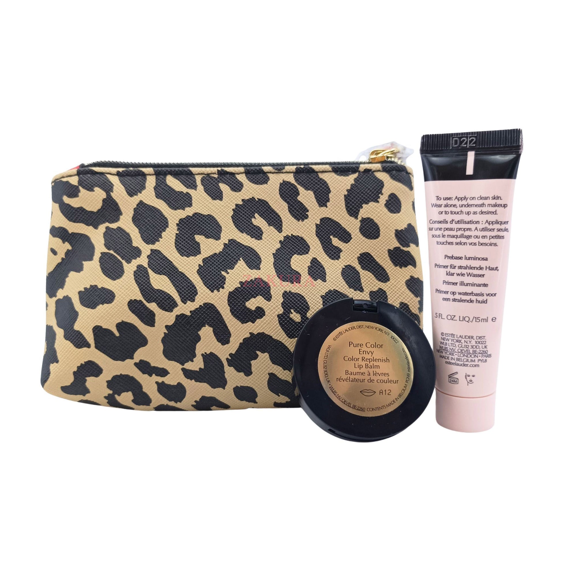 Estee Lauder Travel Set (Leopard Pouch) 3pcs