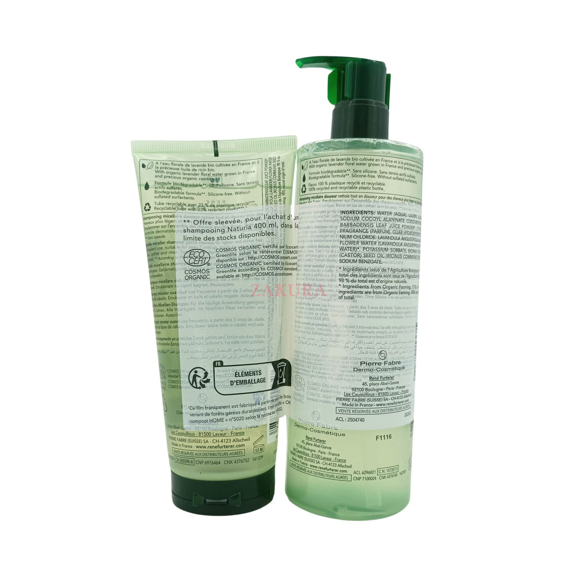 Rene Furterer Naturia Gentle Micellar Shampoo Set 2pcs