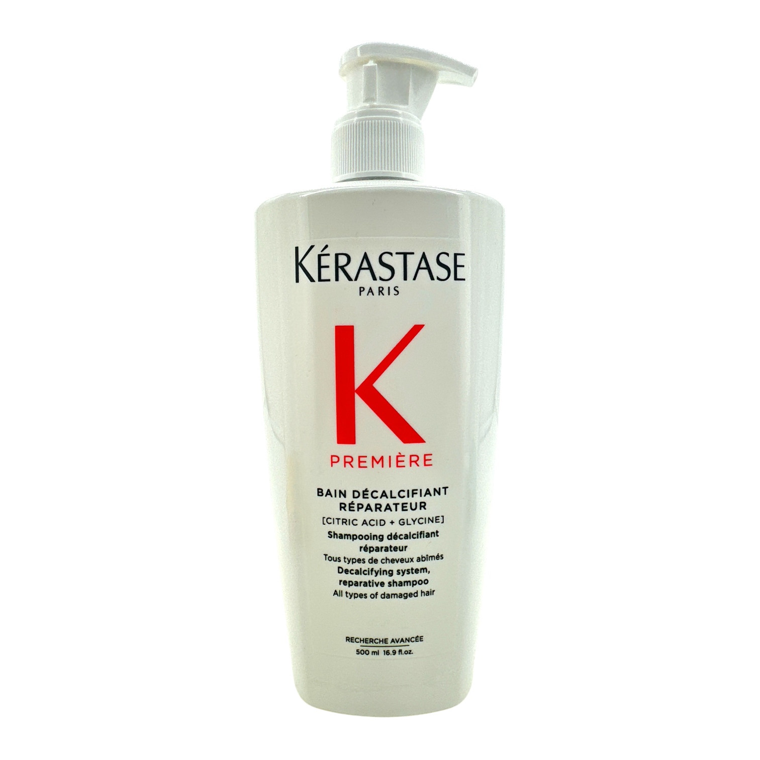 Kerastase Premiere Decalcifying Repairing Shampoo 500ml – sulfate-free shampoo for damaged hair, available at Zakura Global.


