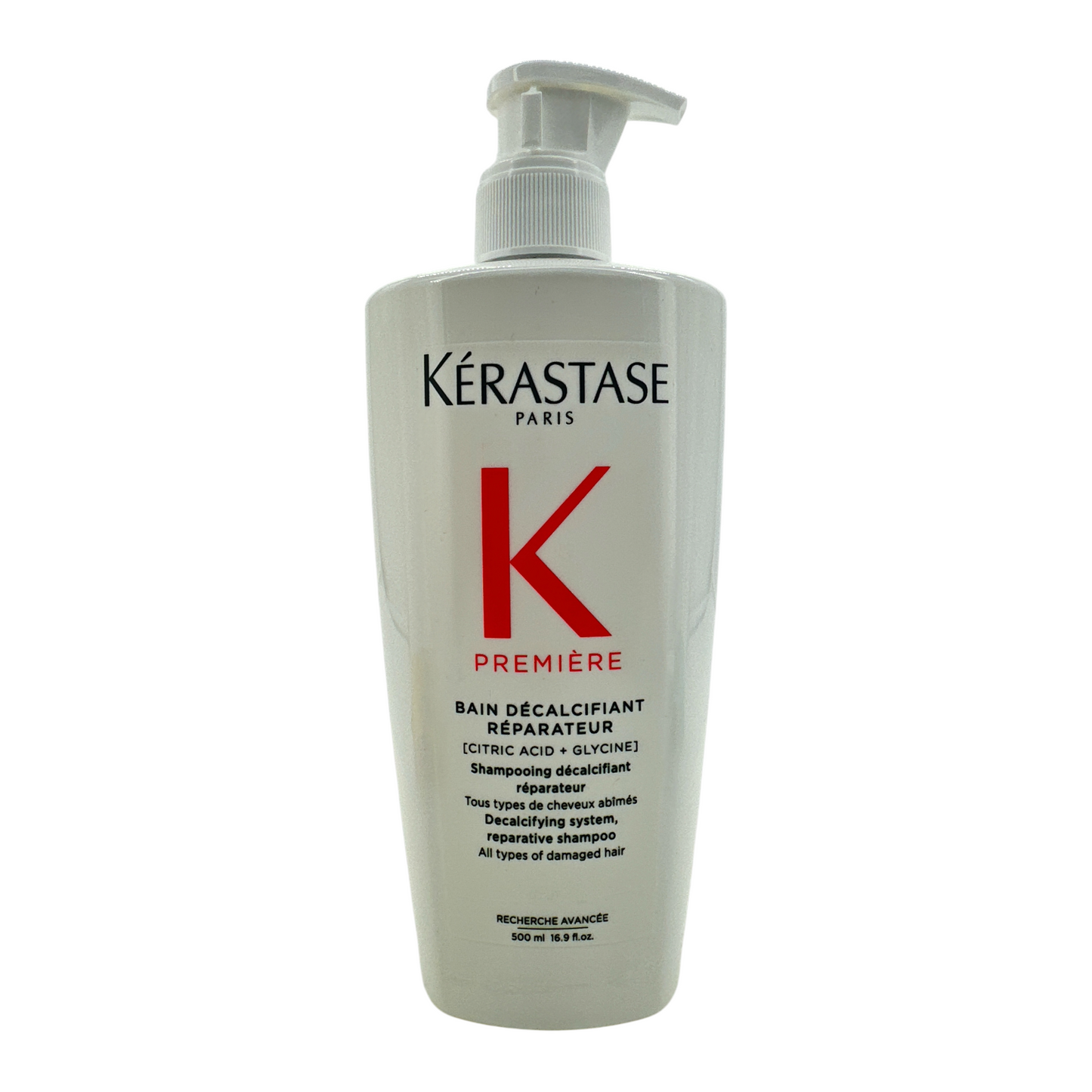 Kerastase Premiere Decalcifying Repairing Shampoo 500ml – sulfate-free shampoo for damaged hair, available at Zakura Global.


