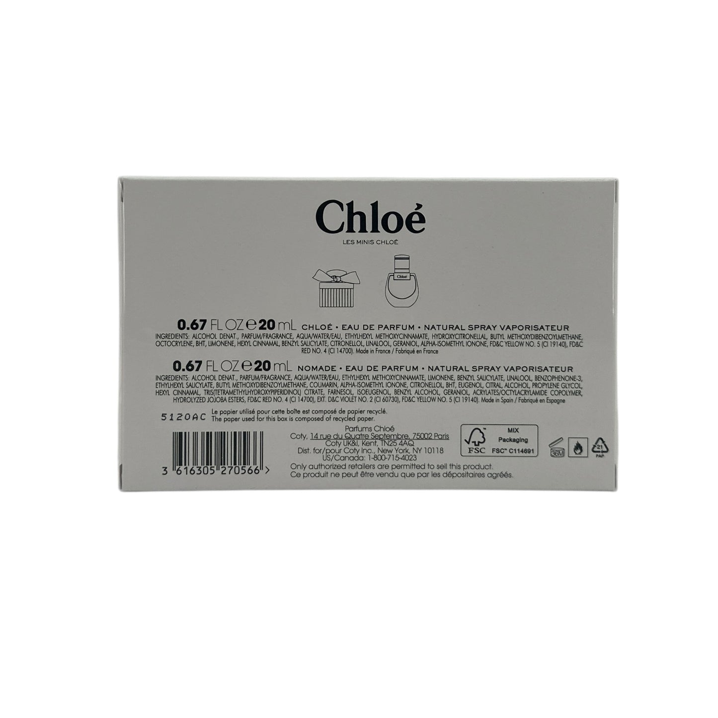 Chloe Eau De Parfum Duo Set (Chloe 20ml + Nomade 20ml) 2x20ml