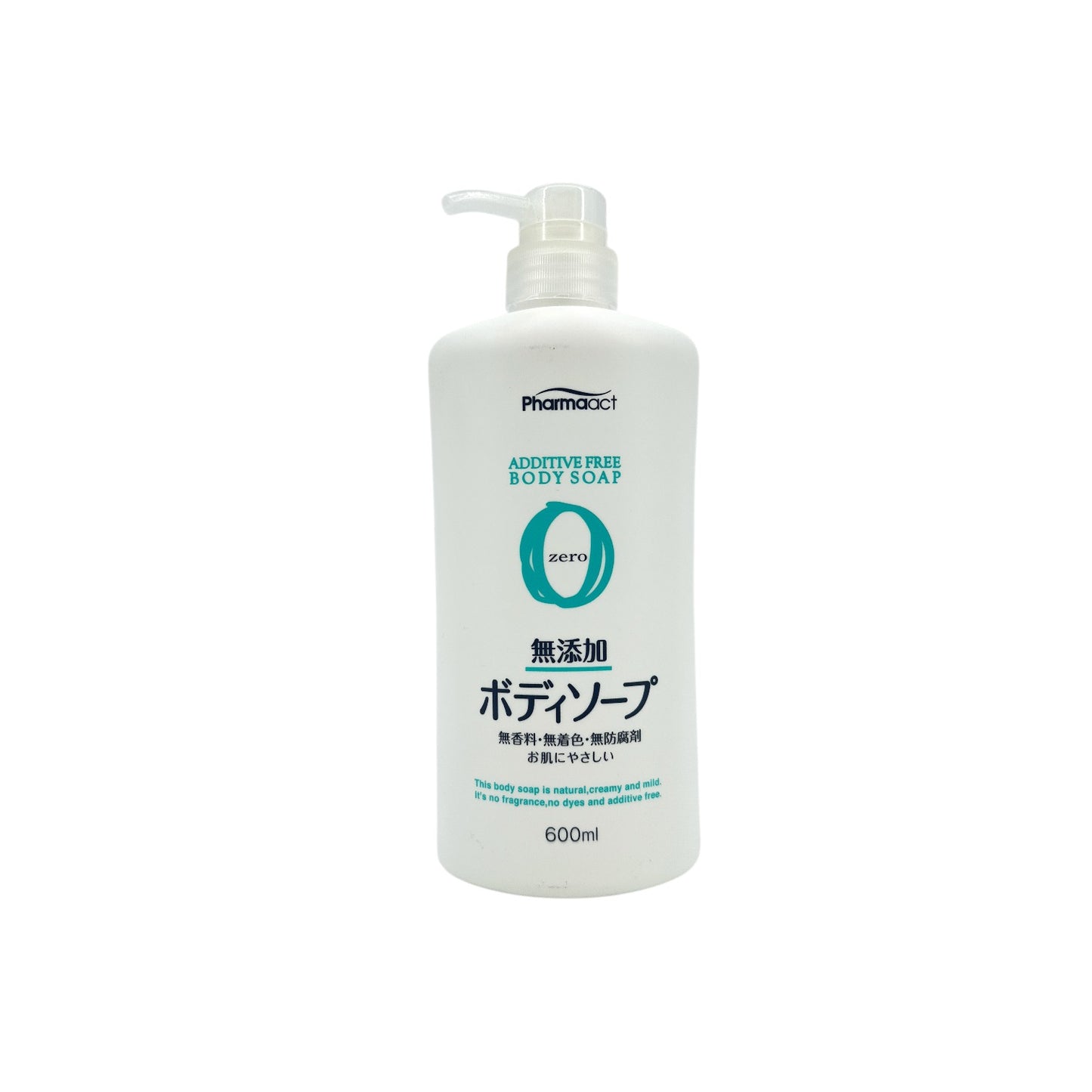 Kumano Pharmaact Additive Free Body Soap 600ml bottle for gentle, chemical-free cleansing from Zakura Global.