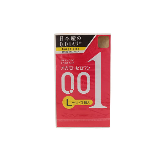 Okamoto Super thin 0.01 Condom 3pcs (Standard Size/ L Size) L Size