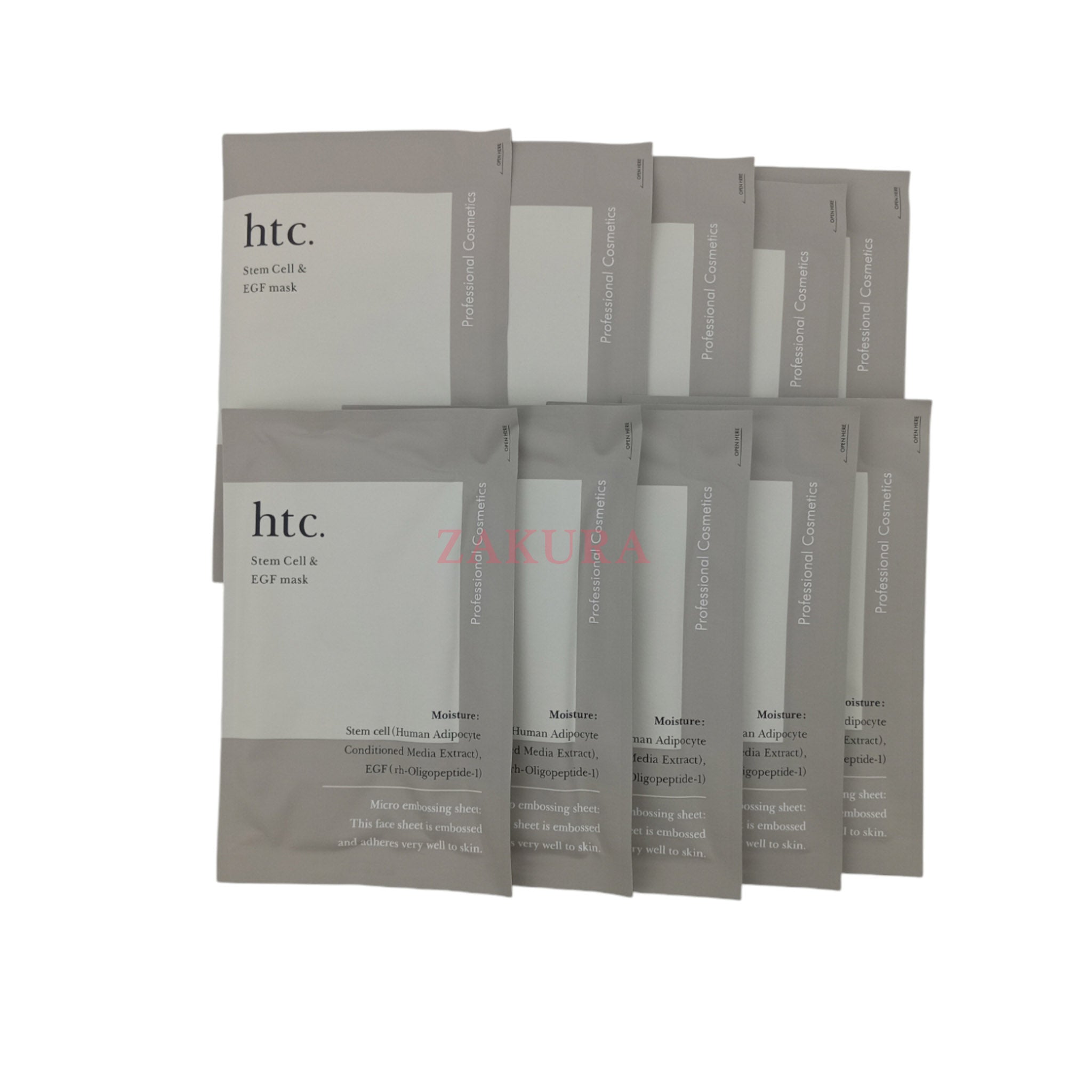 HTC Stem Cell & EGF Mask 10pcs | Zakura Global Hydrating Face Mask ...