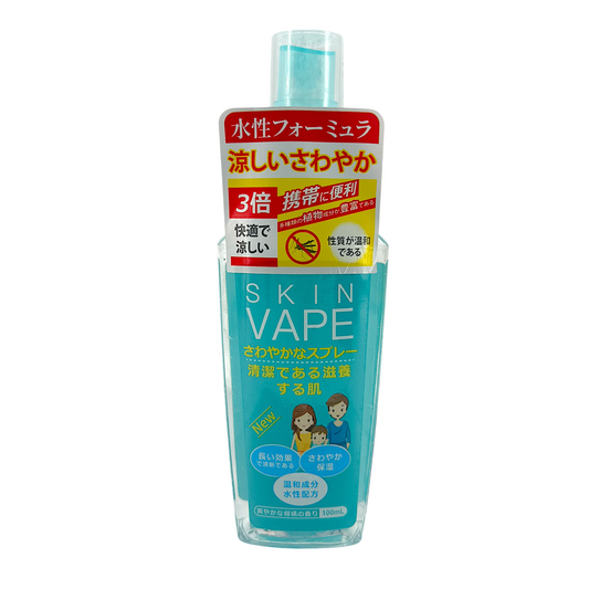 Fumakilla Skin Vape Mosquito Repellent Spray – Blue-Citrus 100ml, Japanese insect protection with hyaluronic acid and citrus fragrance, available at Zakura Global.