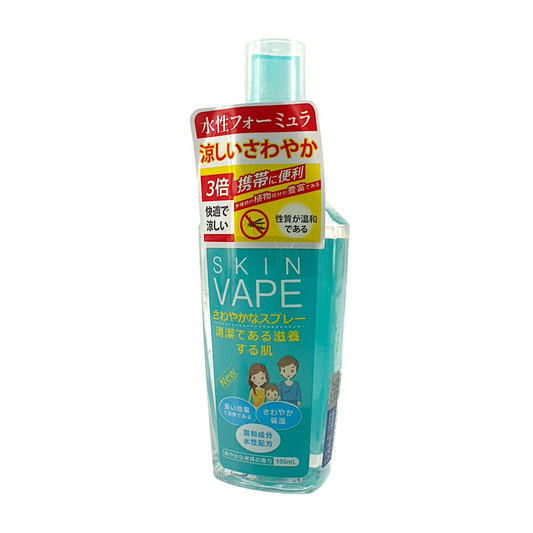 Fumakilla Skin Vape Mosquito Repellent Spray – Blue-Citrus 100ml, Japanese insect protection with hyaluronic acid and citrus fragrance, available at Zakura Global.