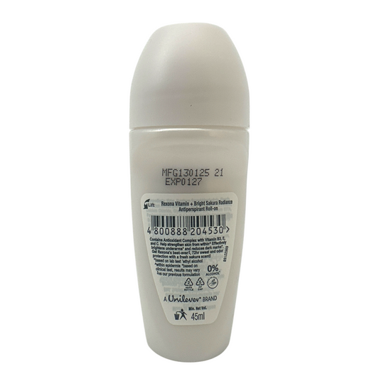 Rexona Sakura Radiance Roll-On – brightening anti-perspirant with vitamins and sakura scent, available at Zakura Global.