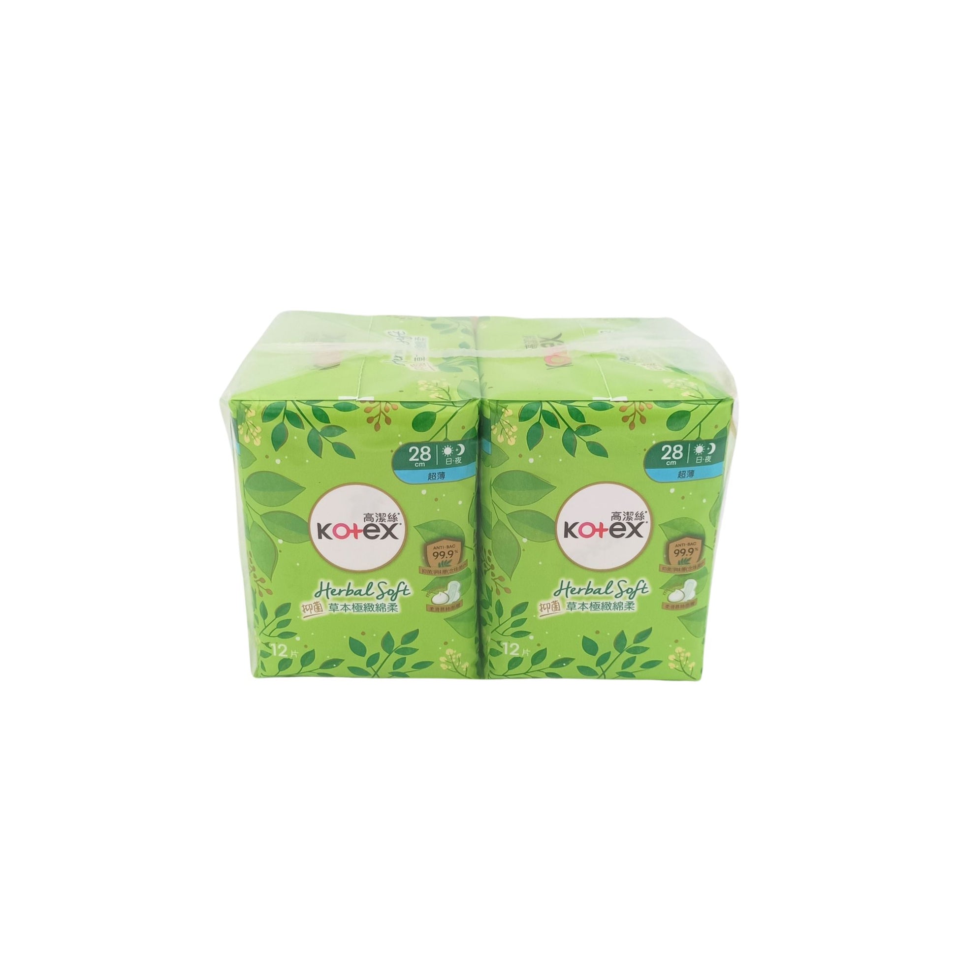 Kotex Herbal Soft Ultra-Thin 28cm (12pcs/2x12pcs) 2x12pcs