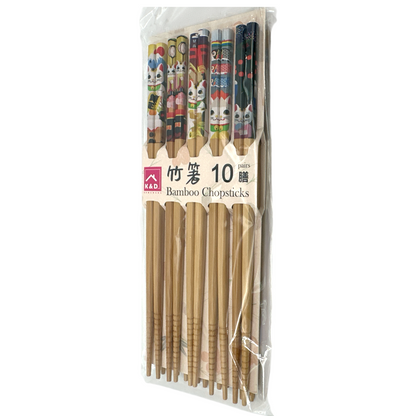 K&D Bamboo Chopsticks 10pairs