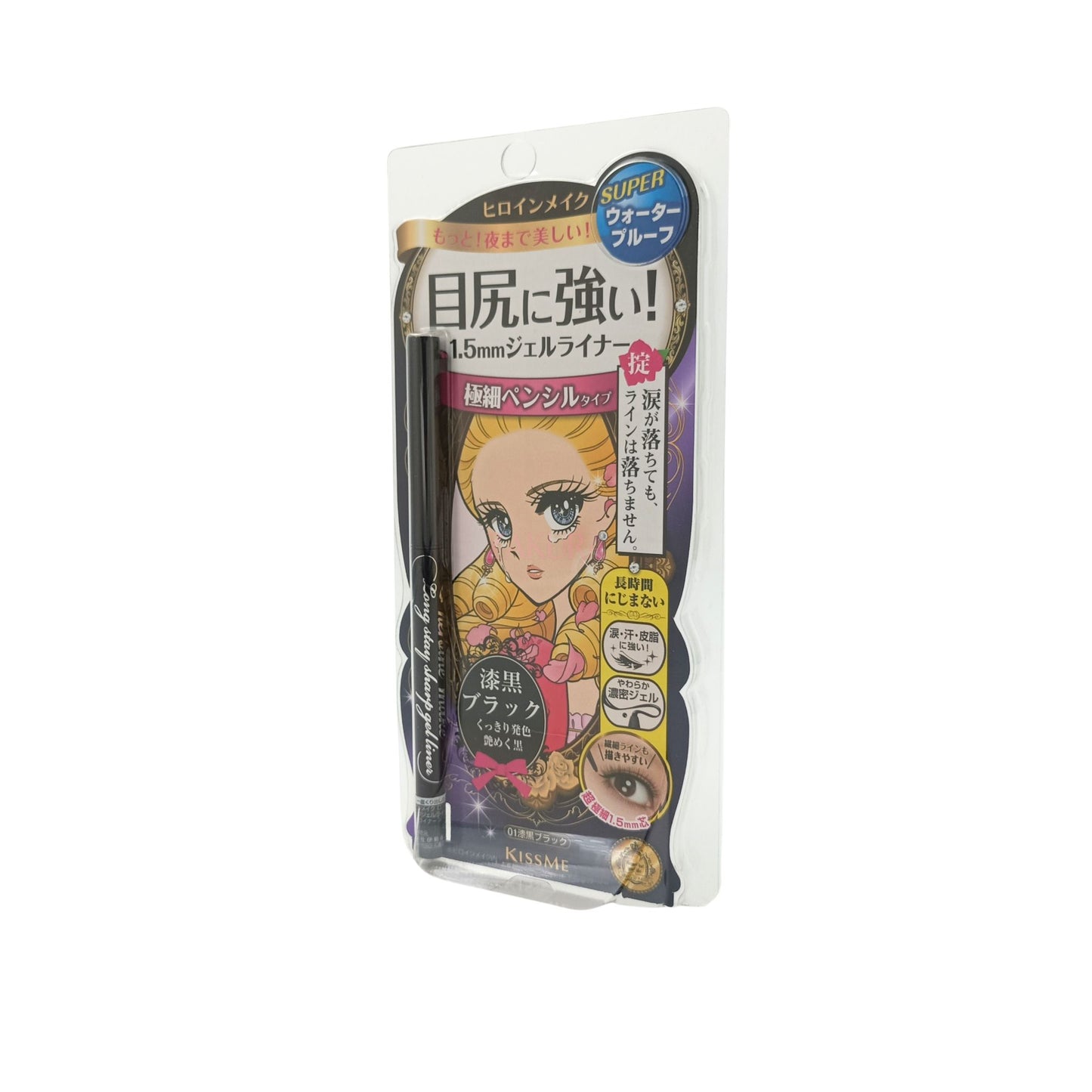 Kiss Me Heroine Make Long Stay Sharp Gel Liner 01Black 1pc