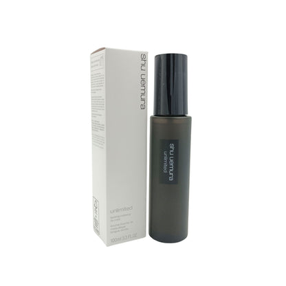Shu Uemura Unlimited Makeup Fix Mist 100ml bottle – long-lasting setting spray from Zakura Global.
