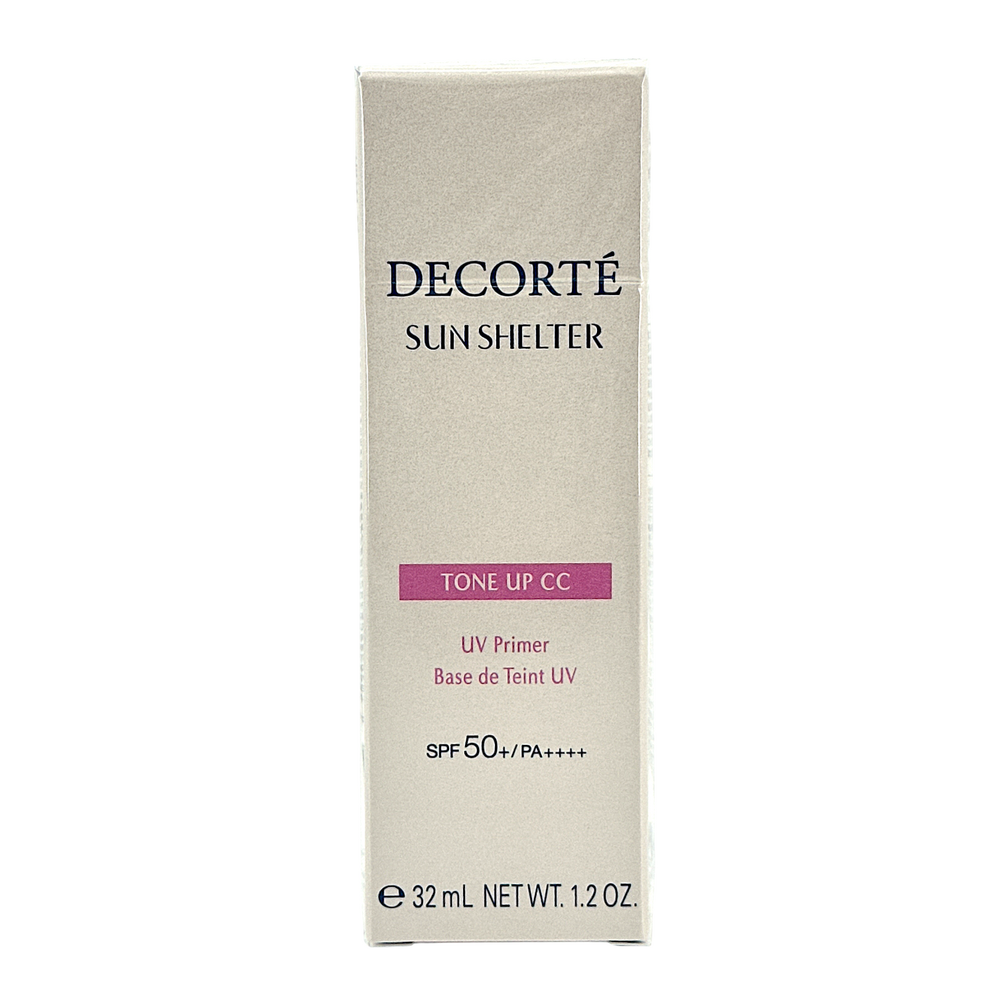 Cosme Decorte Sun Shelter Tone Up CC SPF50+ – 10 Lavender Rose 35g tube, available at Zakura Global.