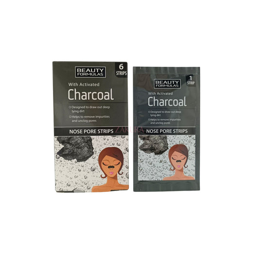 Beauty Formulas Nose Pore Strips - Activated Charcoal 6pcs