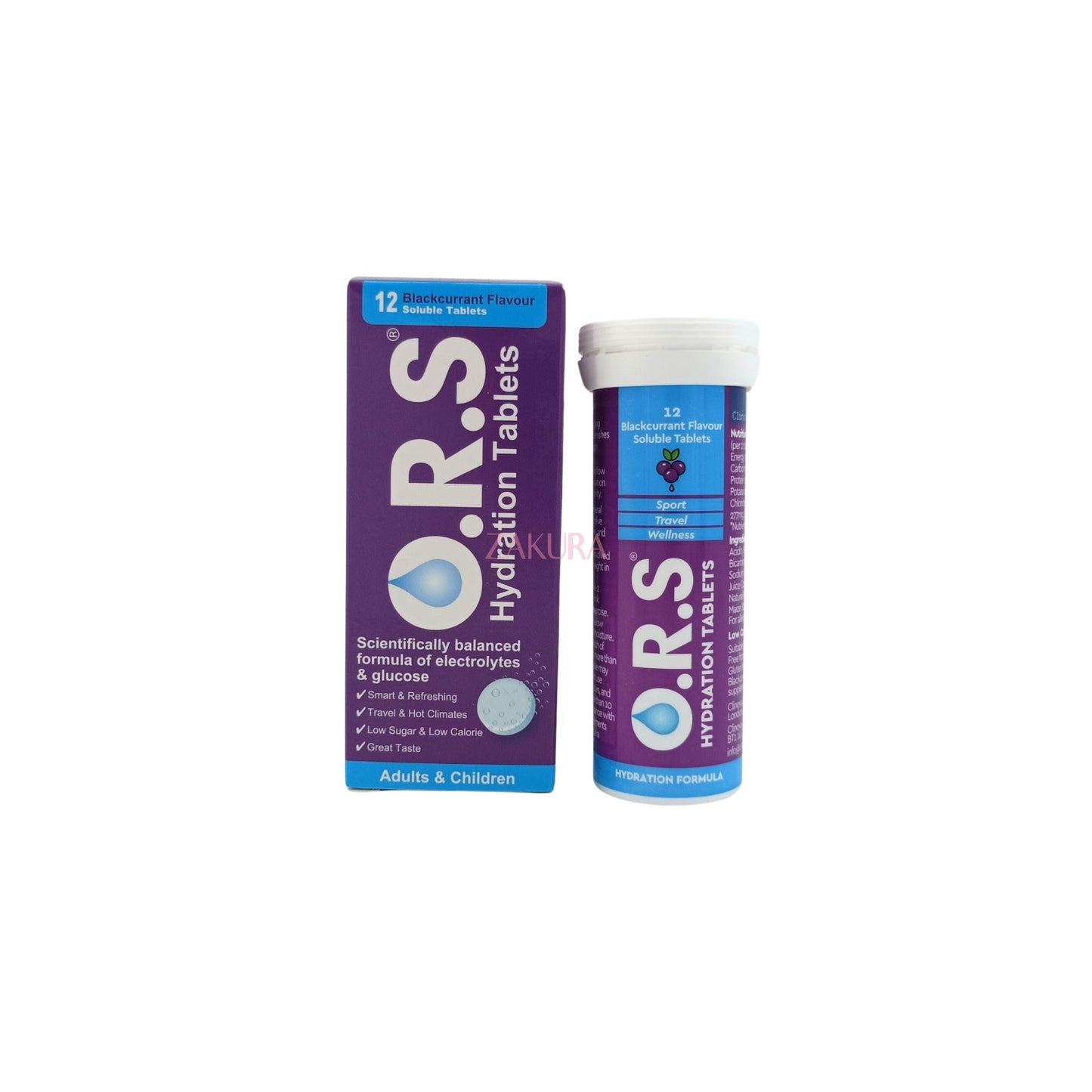 O.R.S Hydration Tablets 12tabs (Lemon/Blackcurrant)