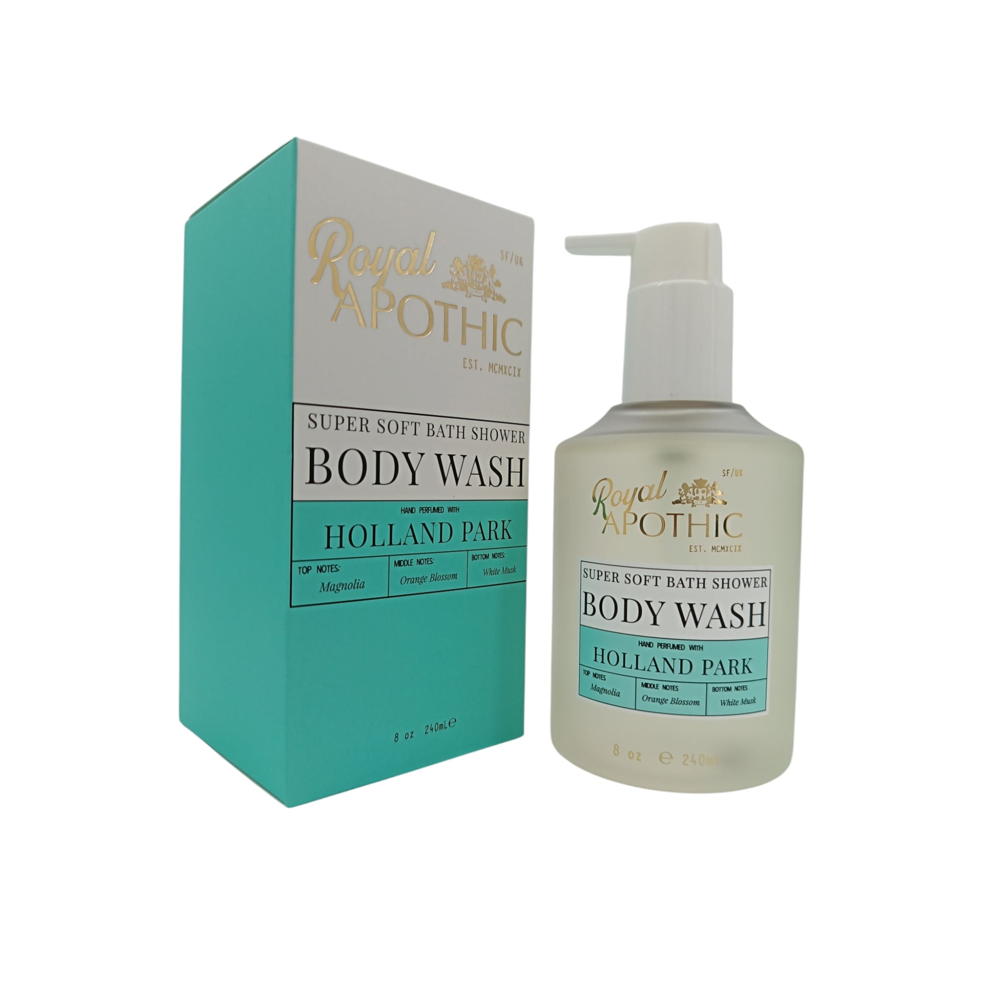 Royal Apothic Body Wash 240ml (Hand Perfumed with Holland Park/Hand Perfumed with Cutting Garden) Hand Perfumed with Holland Park