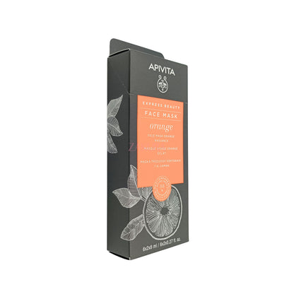 Apivita Express Beauty Face Mask 12pcs (Grape/Prickly Pear/Royal Jelly/Orange/Cucumber/Pumpkin) Orange