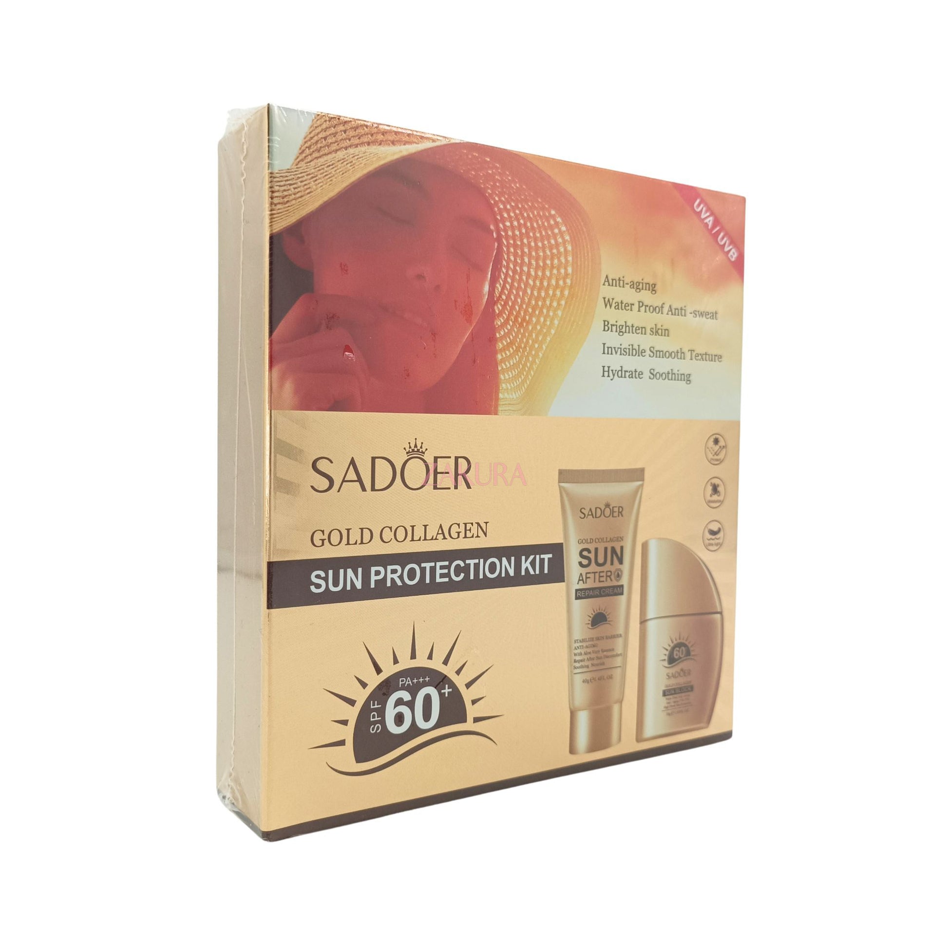 SADOER Gold Collagen Sunscreen Set 2pcs