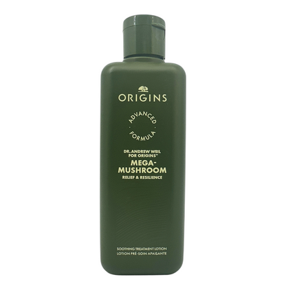 Origins Mega-Mushroom Treatment Lotion 200ml – calming liquid lotion for sensitive skin, available at Zakura Global.