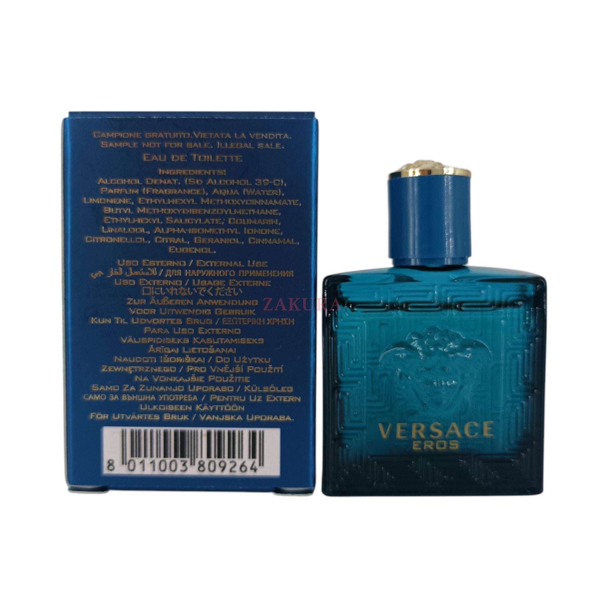 Versace Eros Eau De Toilette Spray (5ml Miniature/50ml/100ml) 5ml