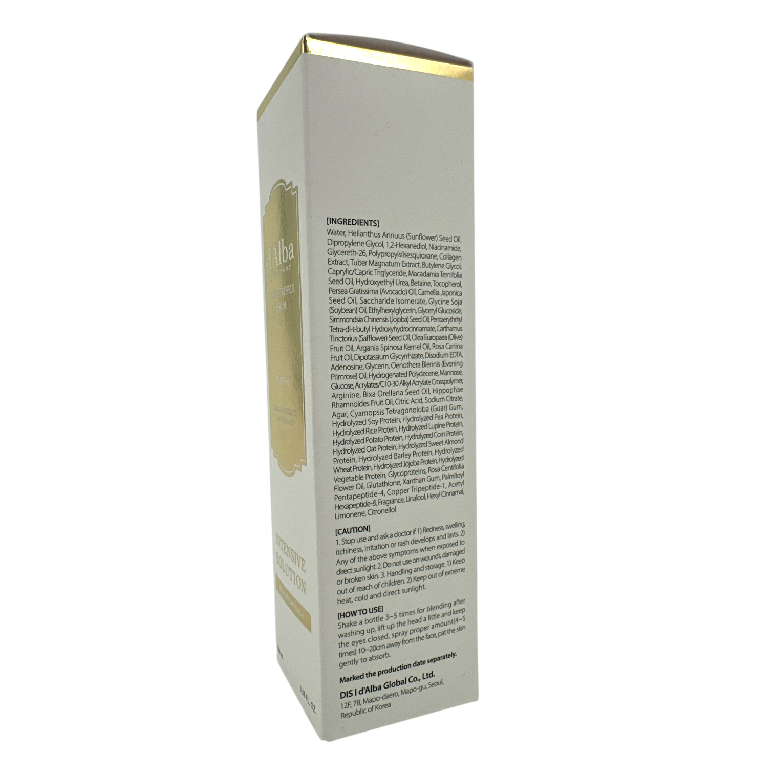 d'Alba White Truffle Intensive Serum Royal 100ml – Premium brightening and anti-aging serum by Zakura Global.