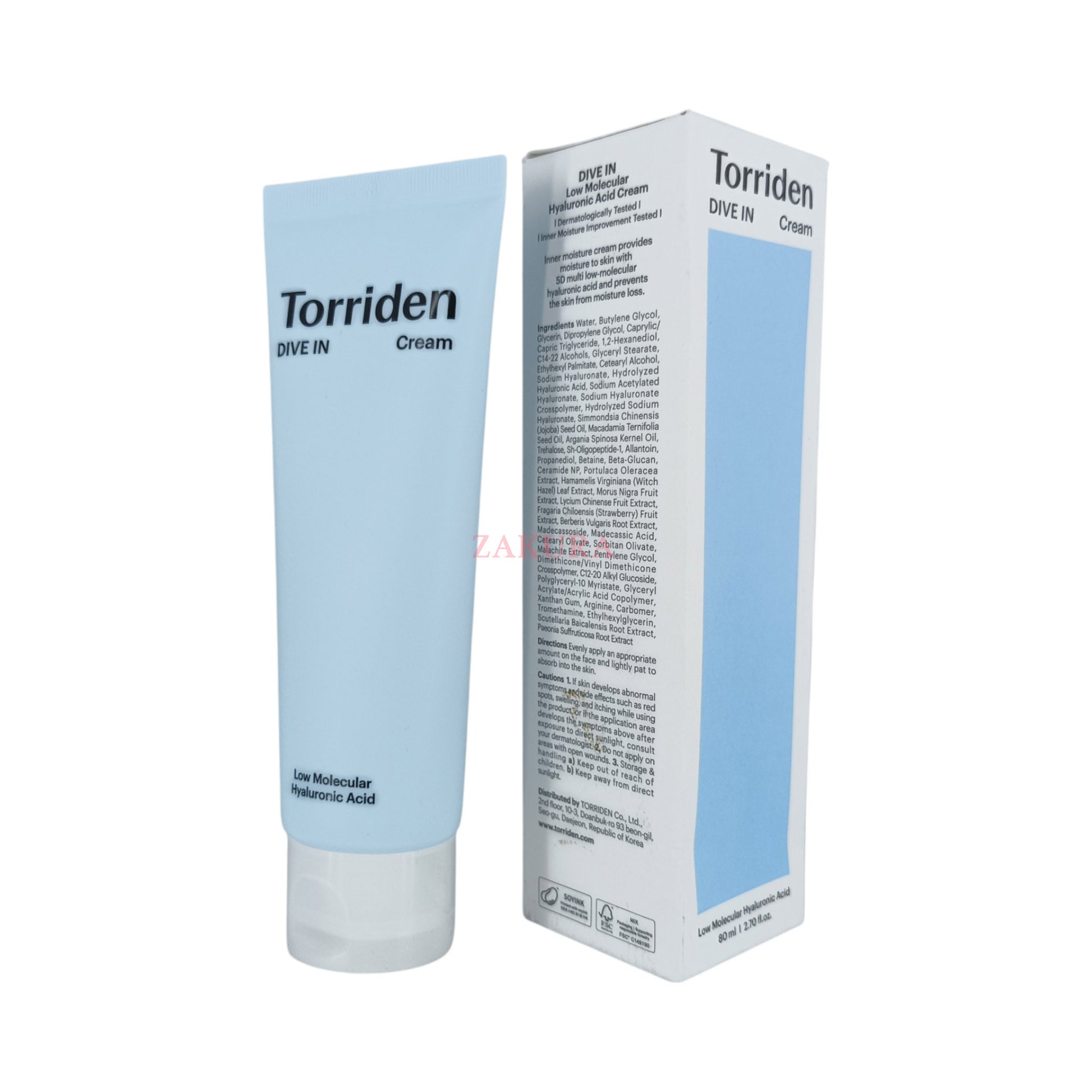 Torriden DIVE-IN Low Molecule Hyaluronic Acid Cream 80ml